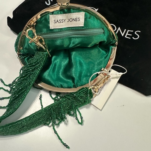 Sassy Jones Tyla Emerald Beaded Clutch - Picture 7 of 13